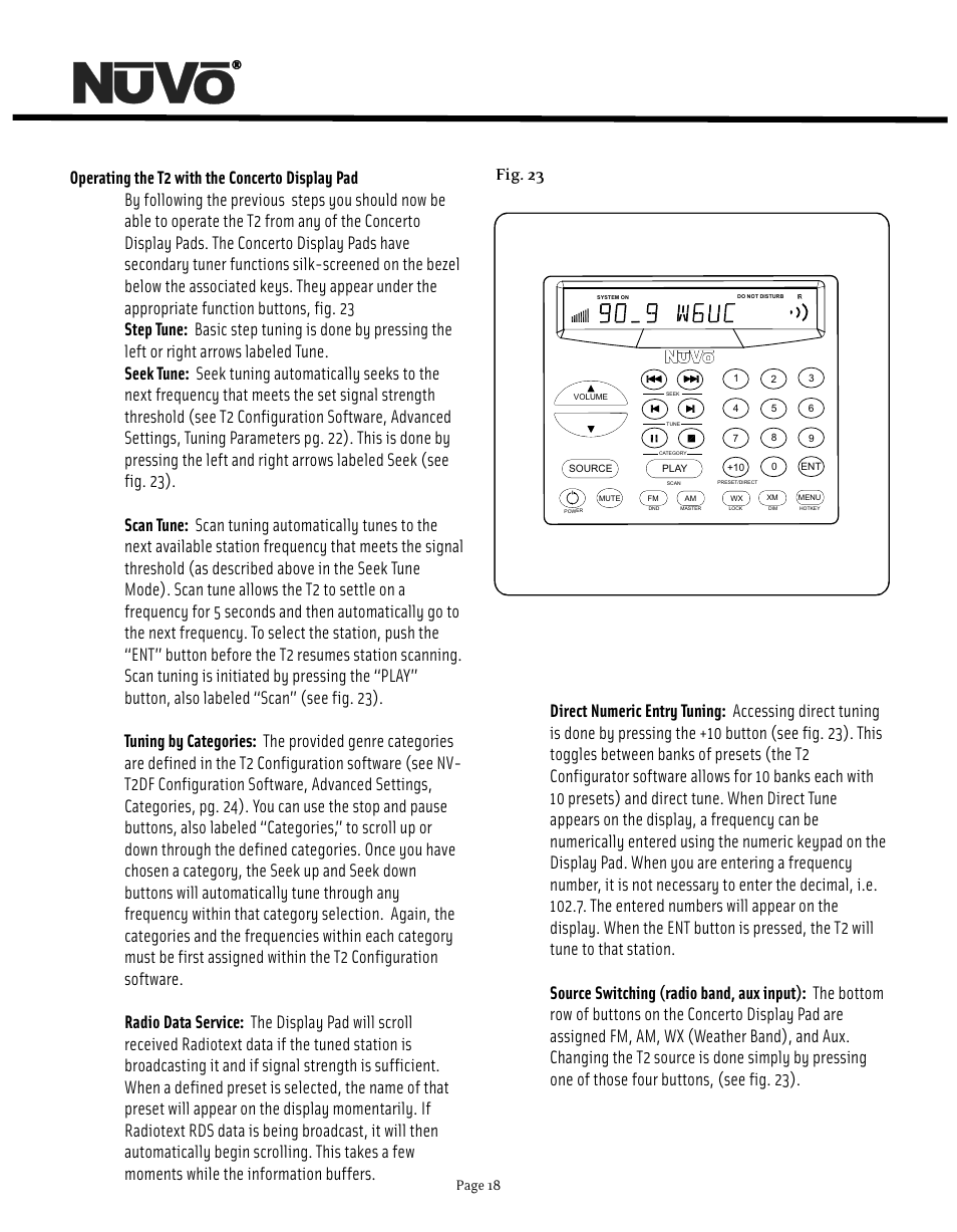 Page 18 | Nuvo NV-T2DF User Manual | Page 18 / 25