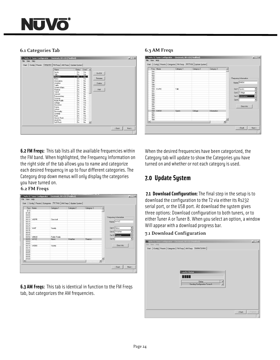 0 update system | Nuvo NV-T2DF User Manual | Page 24 / 25