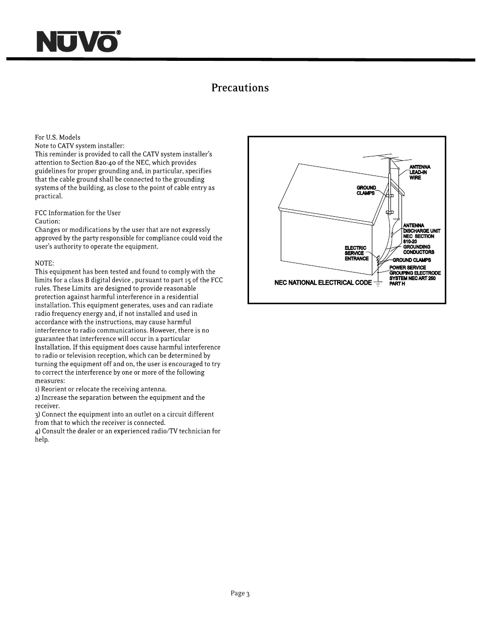 Page 3 | Nuvo NV-T2DF User Manual | Page 3 / 25