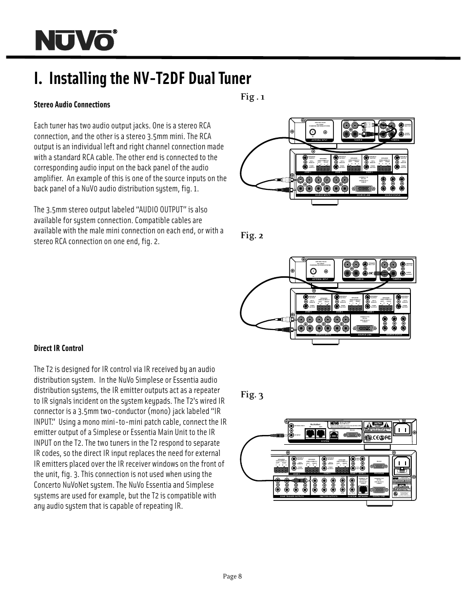 I. installing the nv-t2df dual tuner, Fig . 1 fig. 2 fig. 3, Page 8 | Use cnly with 250v fuse | Nuvo NV-T2DF User Manual | Page 8 / 25