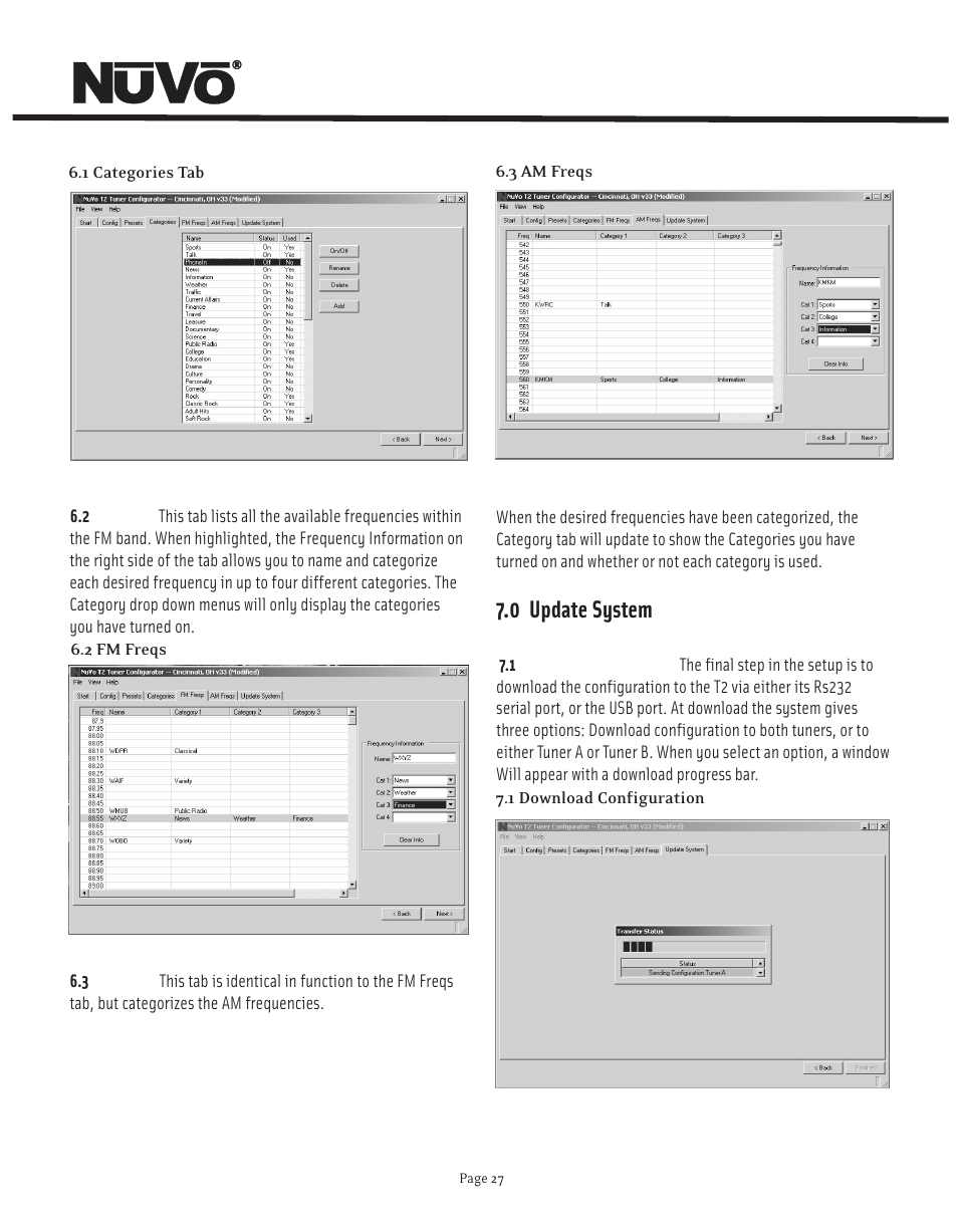 0 update system | Nuvo NV-T2FX User Manual | Page 28 / 32