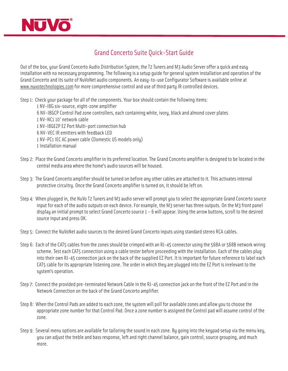 Nuvo Grand Concerto User Manual | 1 page