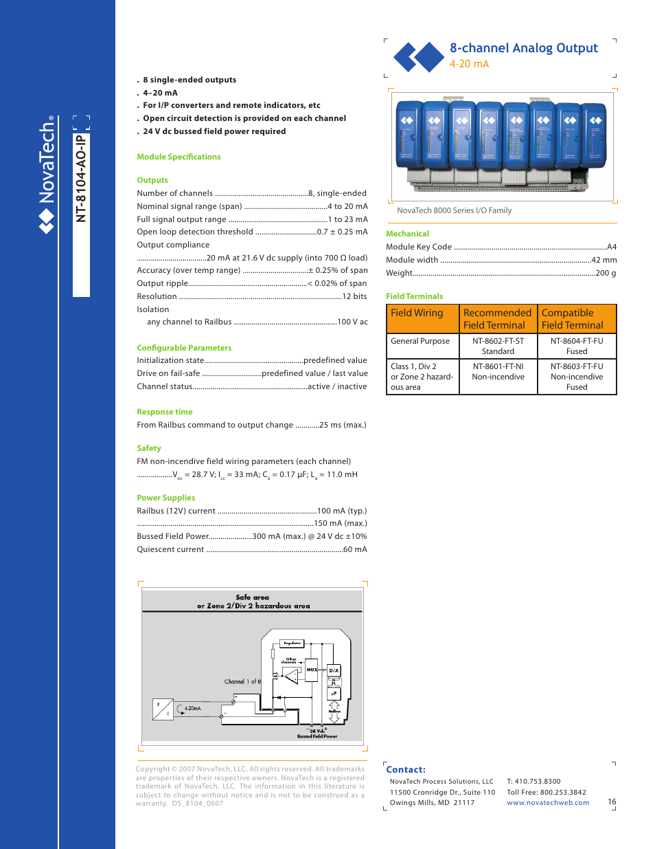 Nt -8104-ao-ip, Channel analog output | NotaTech 8000SeriesI/O User Manual | Page 16 / 28