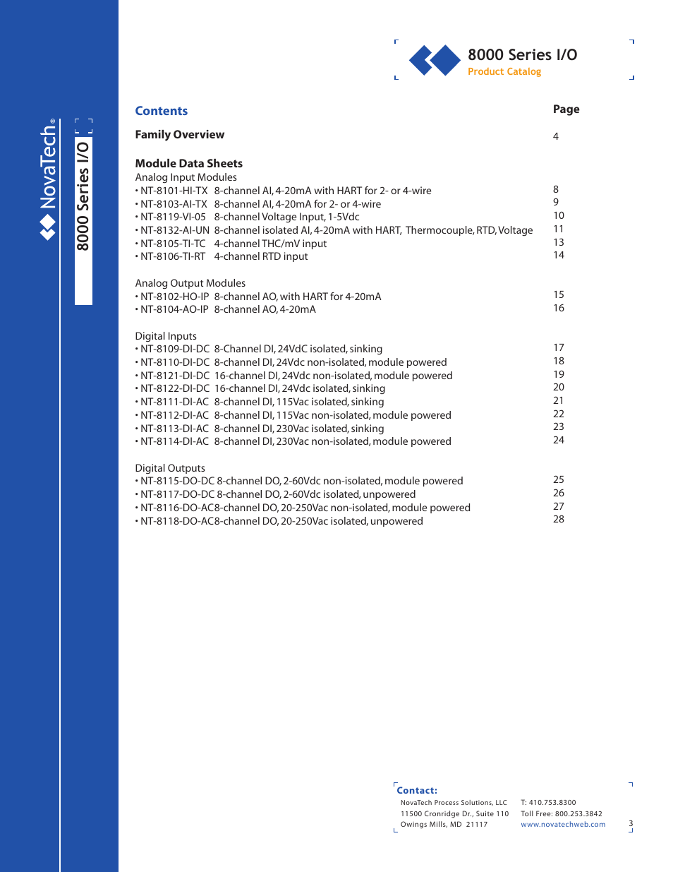8000 series i/o | NotaTech 8000SeriesI/O User Manual | Page 3 / 28