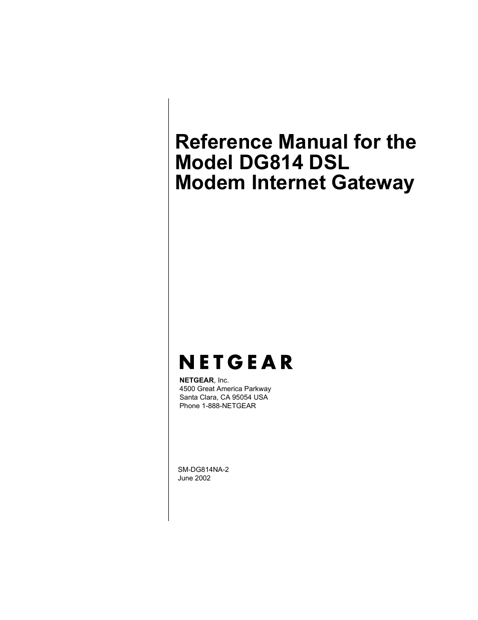 NETGEAR DG814 DSL User Manual | 112 pages