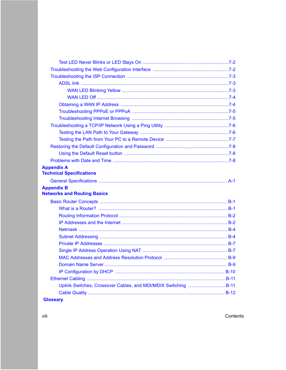 NETGEAR DG814 DSL User Manual | Page 8 / 112