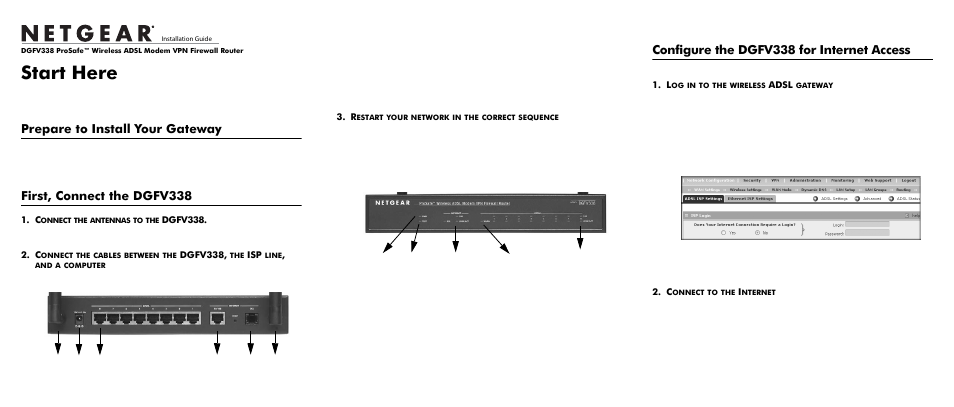 NETGEAR DGFV338 ProSafe User Manual | 2 pages