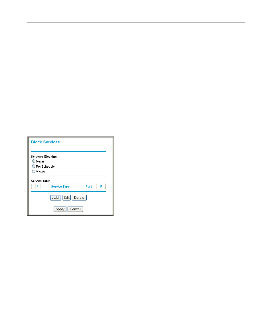 Blocking access to internet services, Blocking access to internet services -3 | NETGEAR WPNT834 User Manual | Page 56 / 107
