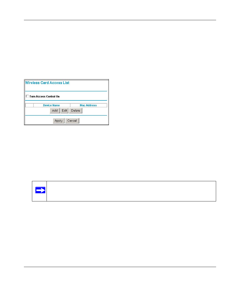 Wireless card access list, Wireless card access list -3 | NETGEAR WPNT834 User Manual | Page 82 / 107