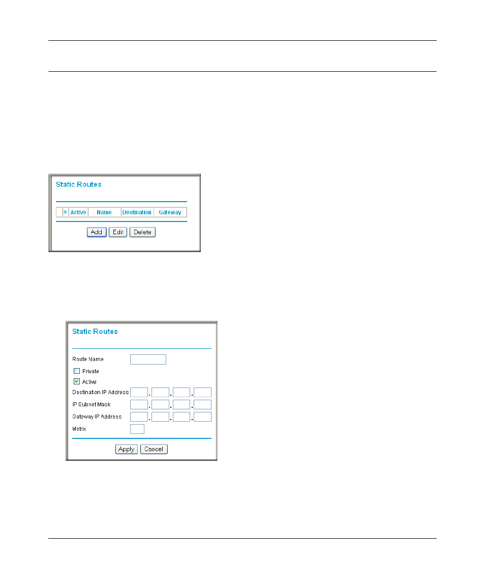 Configuring static routes, Configuring static routes -18 | NETGEAR WPNT834 User Manual | Page 97 / 107