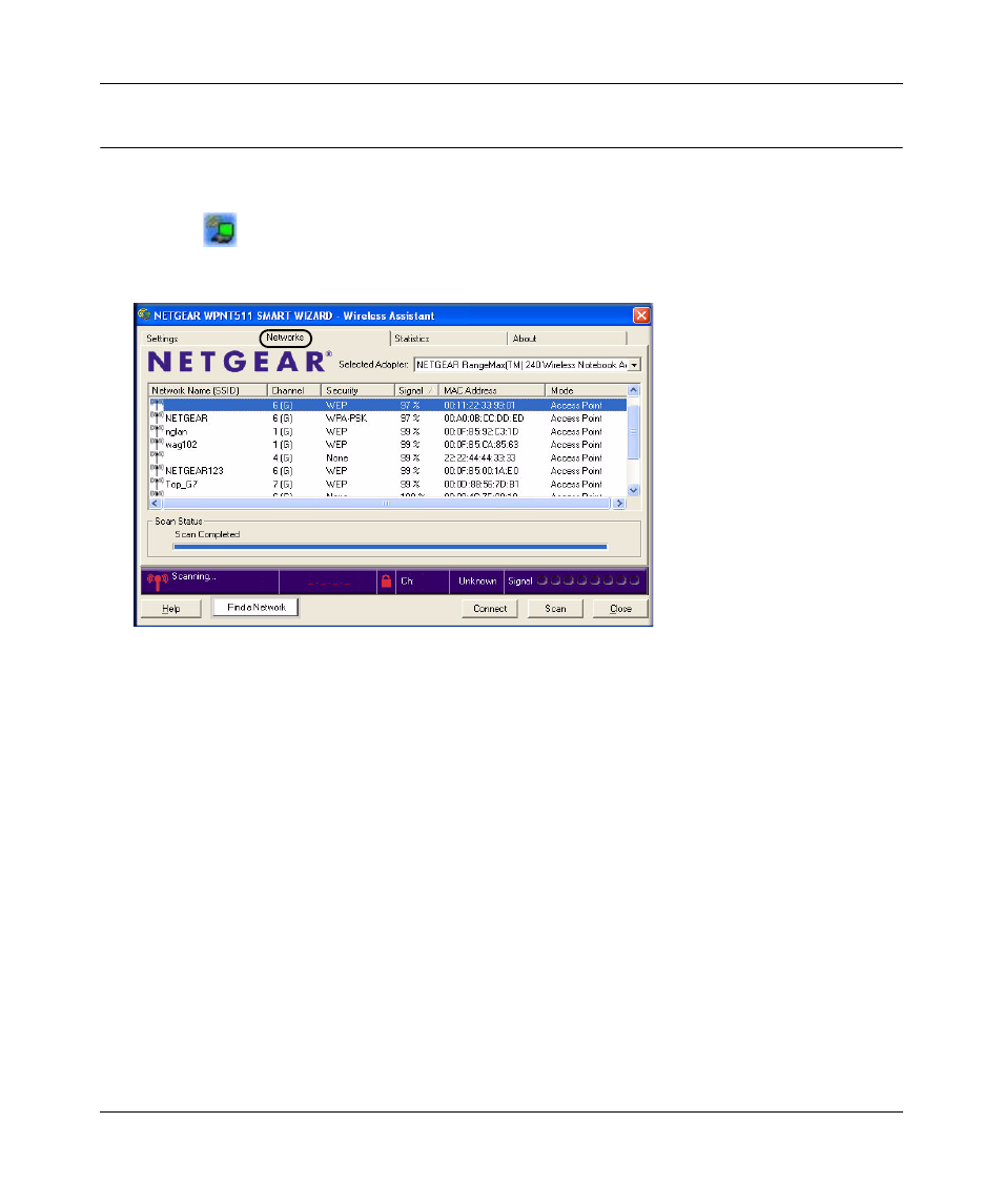 Networks page | NETGEAR WPNT511 User Manual | Page 44 / 56