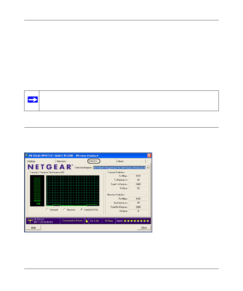 Statistics page | NETGEAR WPNT511 User Manual | Page 45 / 56