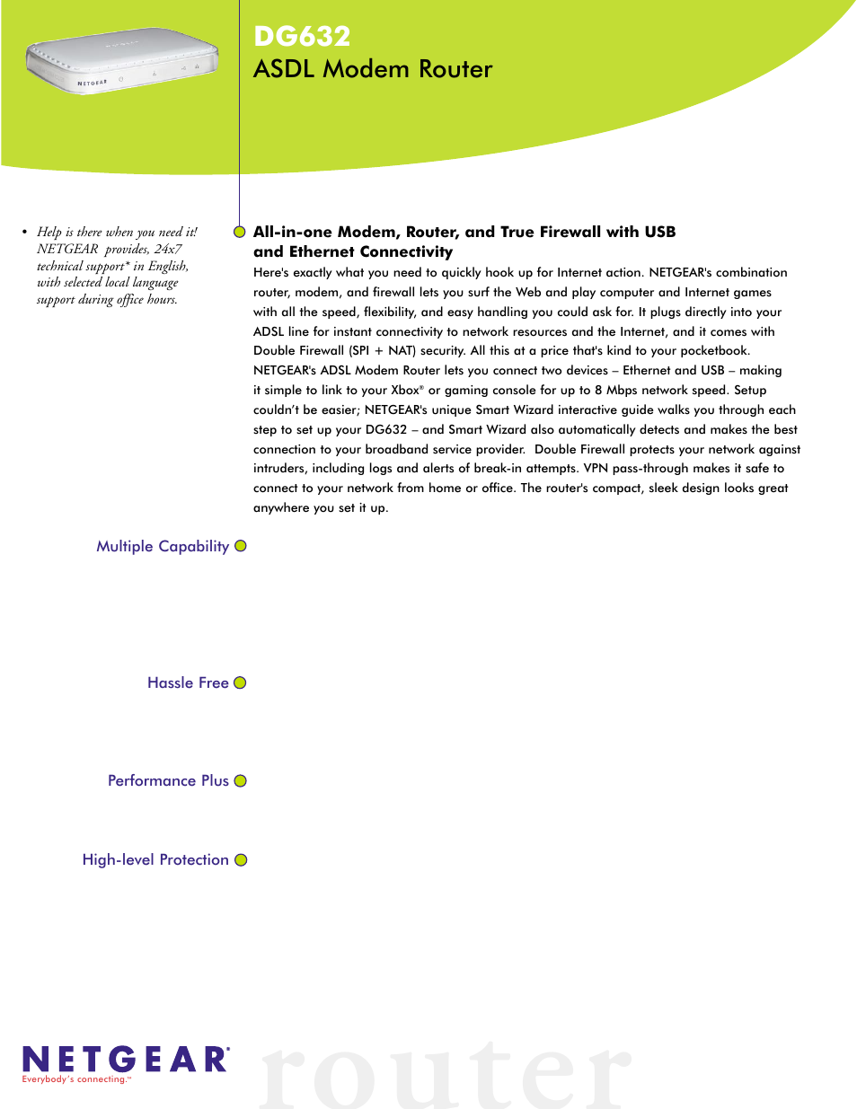 NETGEAR DG632 User Manual | 2 pages