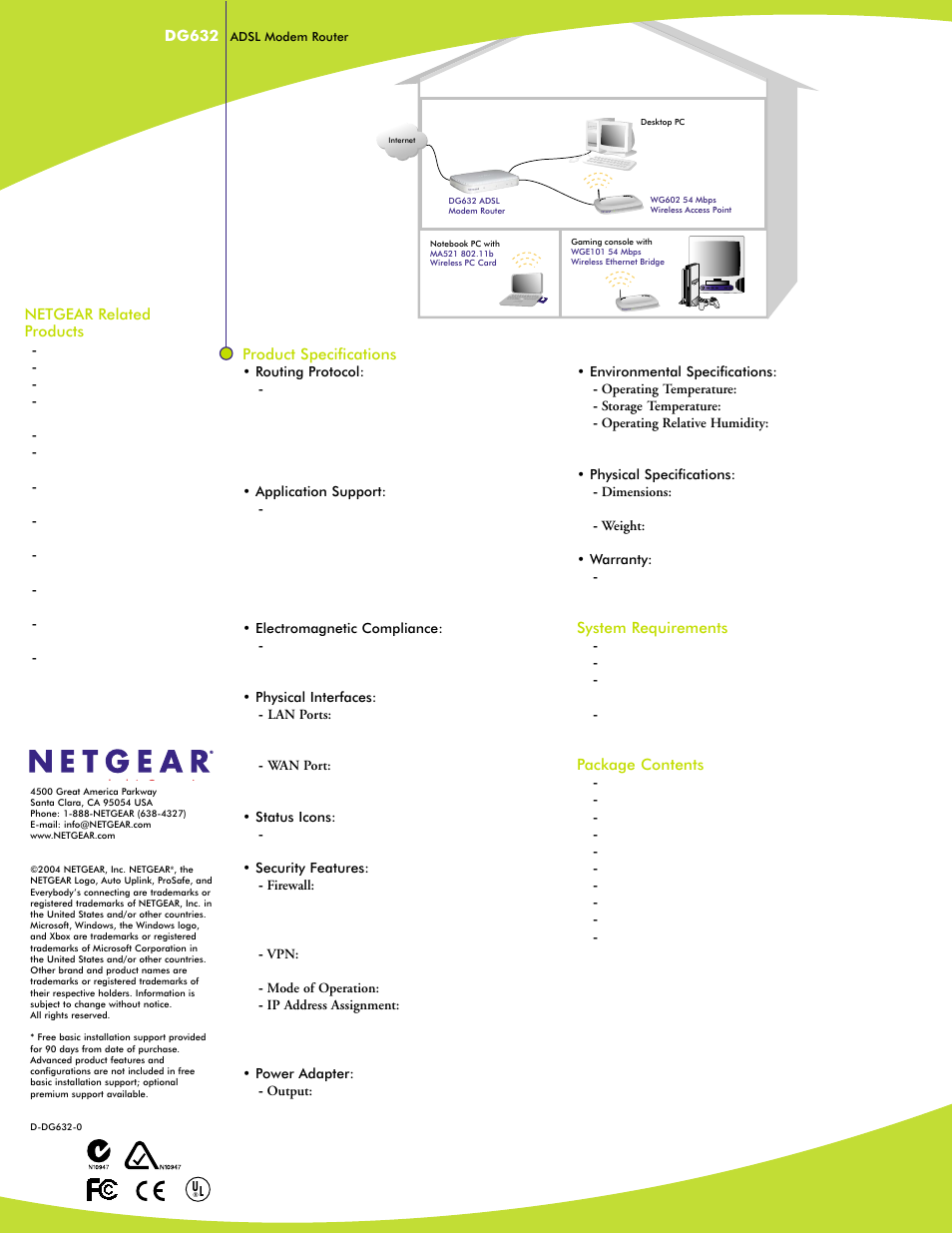 NETGEAR DG632 User Manual | Page 2 / 2