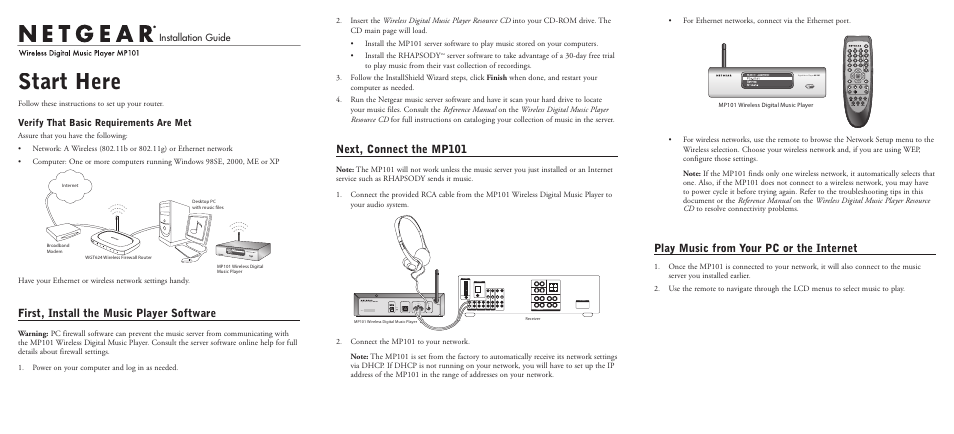 NETGEAR MP101 User Manual | 2 pages