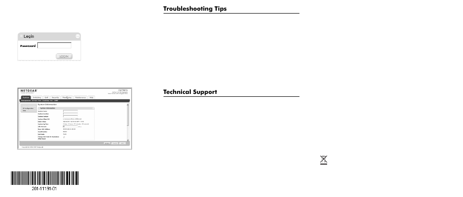 Troubleshooting tips, Technical support | NETGEAR 728TS User Manual | Page 2 / 2