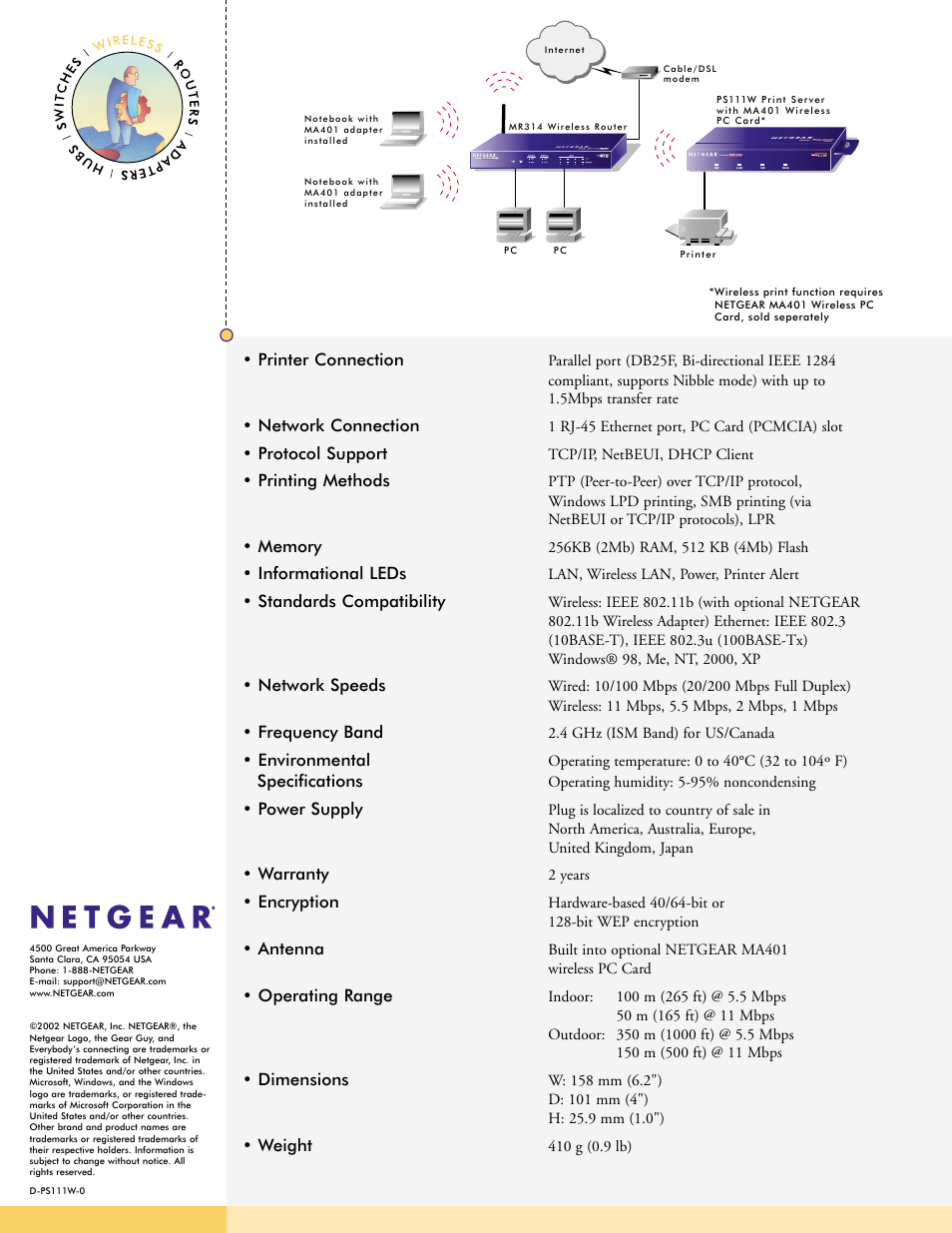 NETGEAR PS111W User Manual | Page 2 / 2