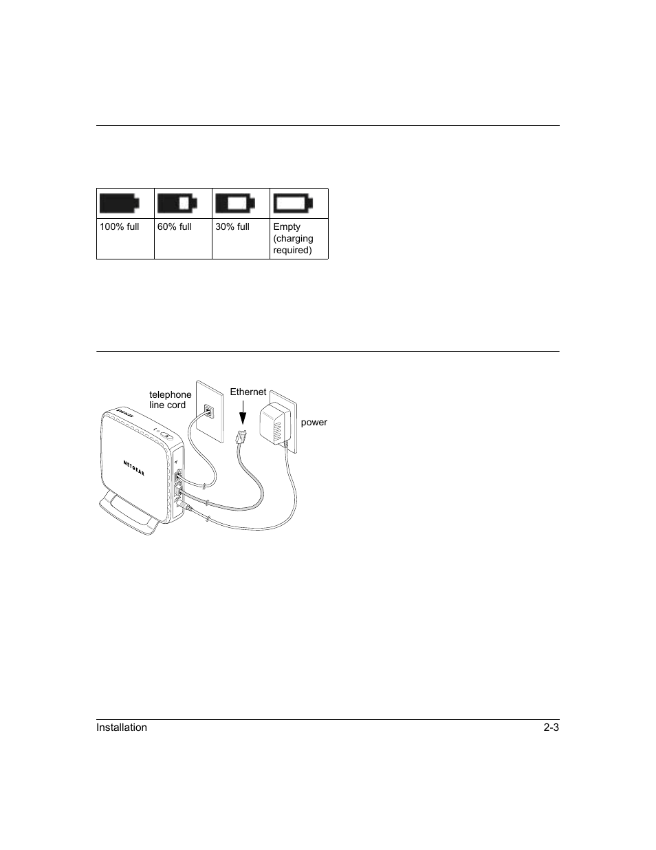 Battery level, Connecting the base unit, Connecting the base unit -3 | NETGEAR SPH200D User Manual | Page 29 / 80