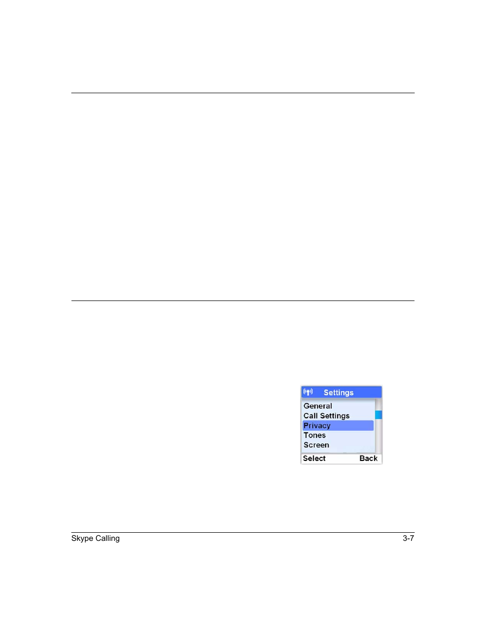 My greeting, Skype tools, Privacy | My greeting -7, Skype tools -7, Privacy -7 | NETGEAR SPH200D User Manual | Page 39 / 80