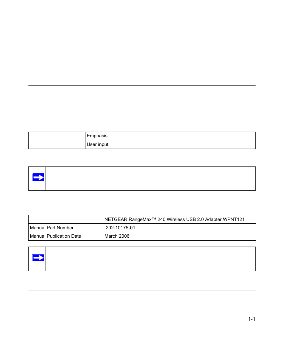 Chapter 1 about this manual, Audience, scope, and conventions, How to print this manual | Chapter 1, About this manual | NETGEAR RangeMax 240 Wireless MIMO USB 2.0 Adapter WPNT121 User Manual | Page 9 / 48