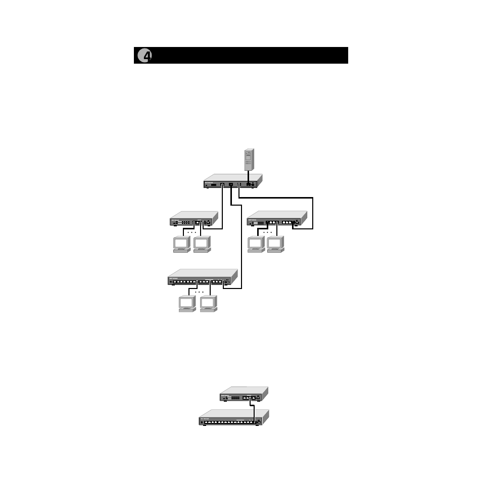 Connect hubs at 10/100 mbps, 10 or 100 mbps transmission with the hub | NETGEAR DS104 User Manual | Page 10 / 15