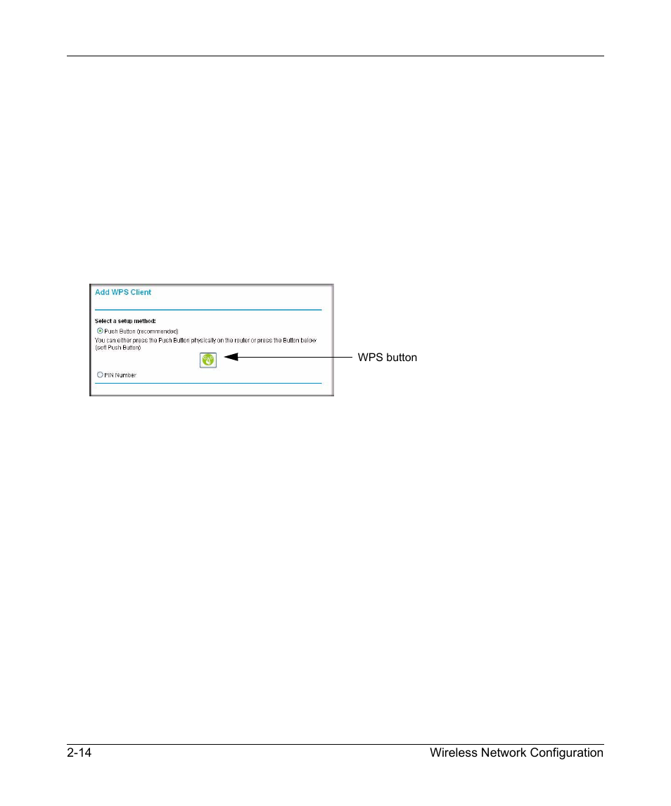 Using a wps button to add a wps client, Using a wps button to add a wps client -14, Od. see the following section | Using a, Wps button to add a wps client | NETGEAR MBR624GU User Manual | Page 42 / 106
