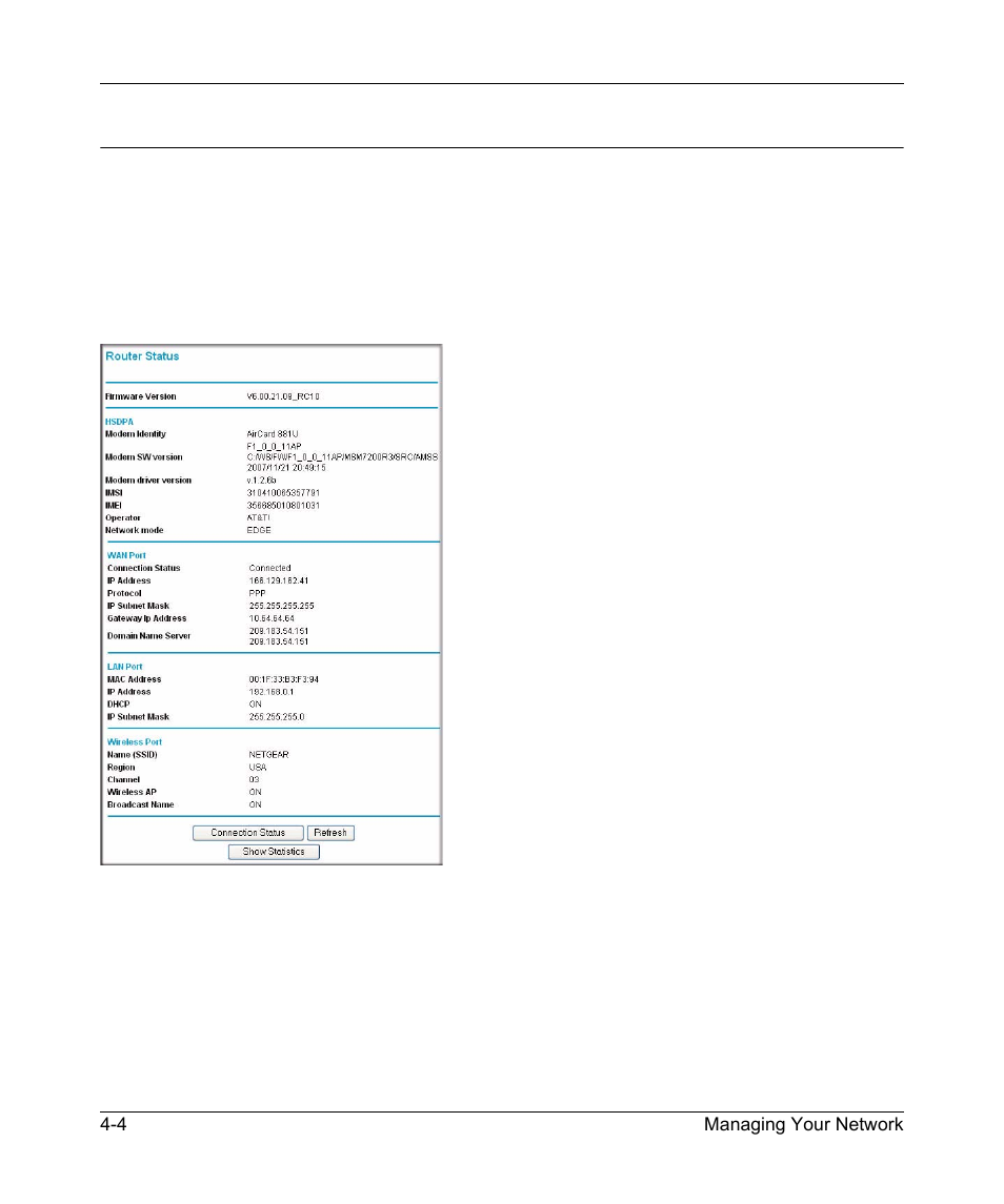 Network management information, Router status, Network management information -3 | Router status -4, Router | NETGEAR MBR624GU User Manual | Page 64 / 106