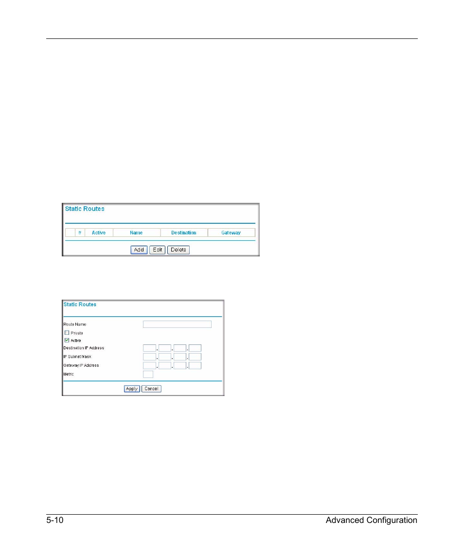 Configuring static routes, Configuring static routes -10 | NETGEAR MBR624GU User Manual | Page 86 / 106