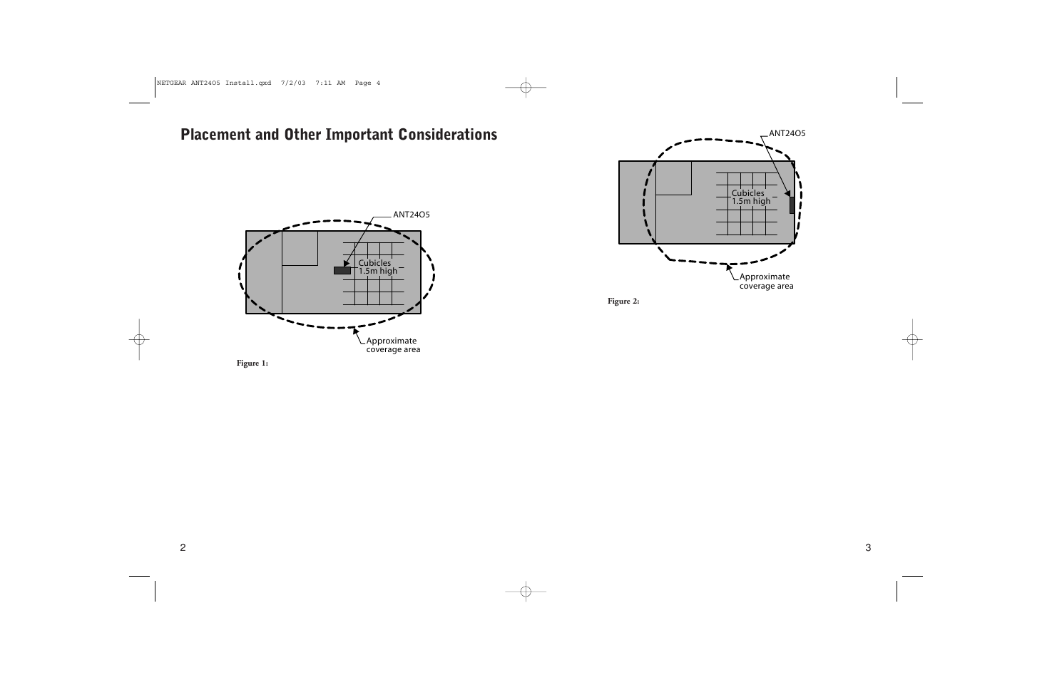 Placement and other important considerations | NETGEAR ANT2405 User Manual | Page 3 / 7