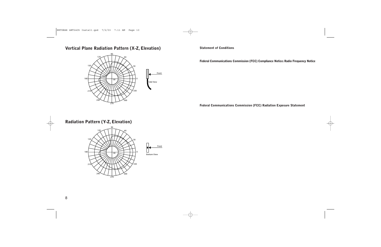 Statement of conditions | NETGEAR ANT2405 User Manual | Page 6 / 7