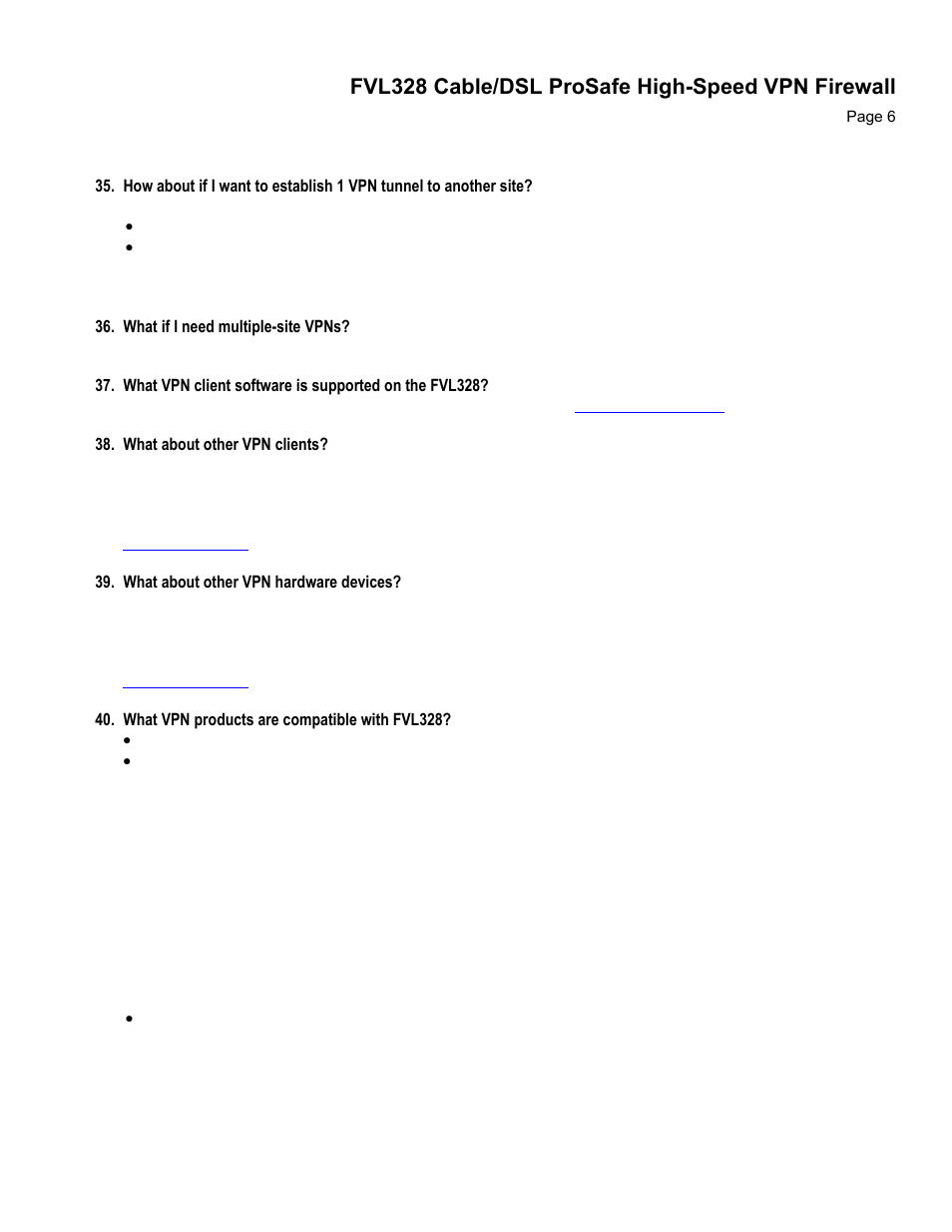 Fvl328 cable/dsl prosafe high-speed vpn firewall | NETGEAR FVL328 User Manual | Page 6 / 9
