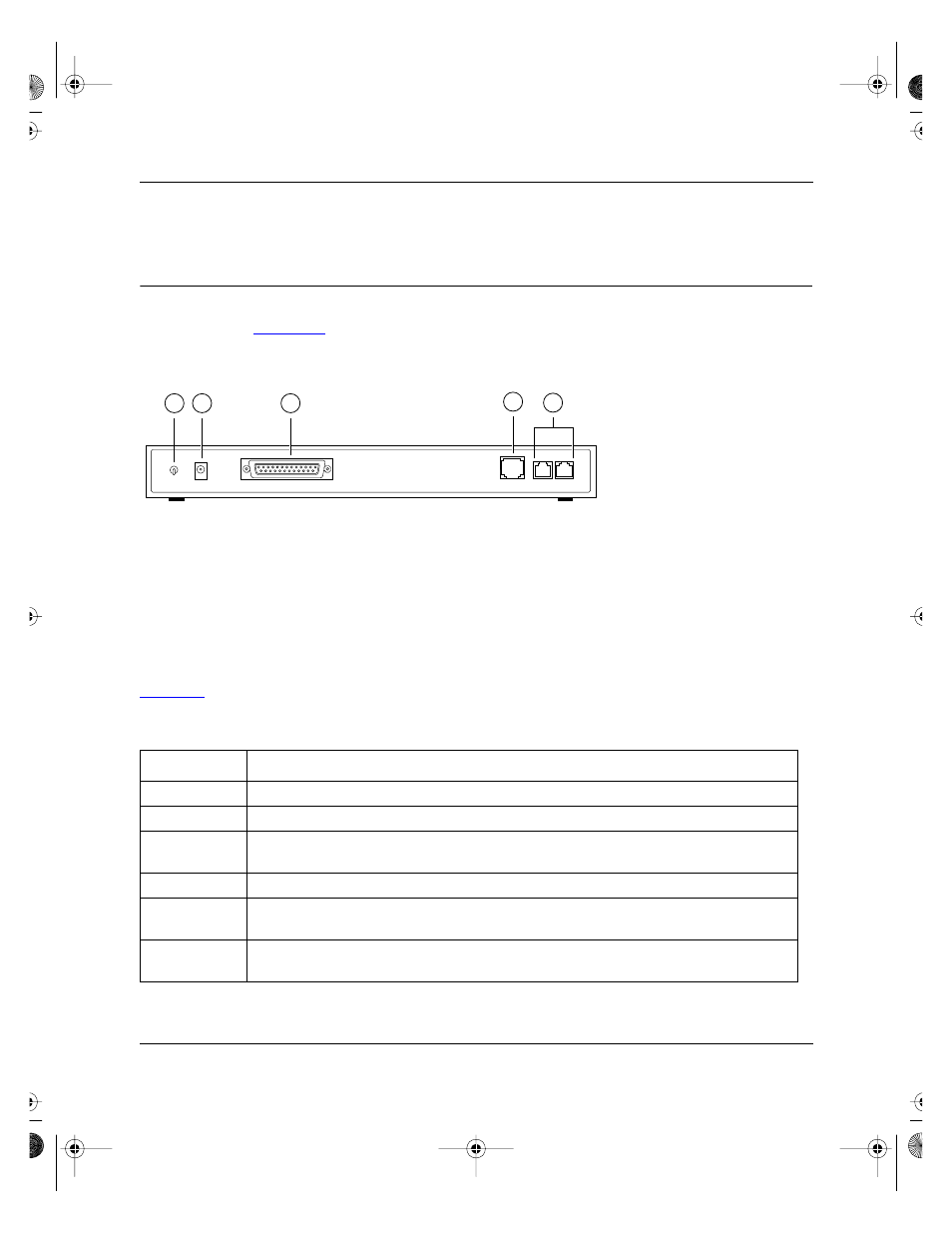 Rear panel, Rear panel -3, Figure 2-2 | Rear panel of the model xm128u modem -3, Table 2-2, Rear panel components -3 | NETGEAR XM128U User Manual | Page 15 / 42