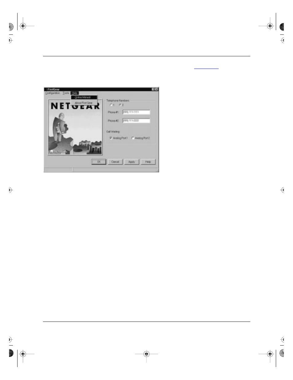 Configuring windows 95 dial-up networking, Configuring dial-up networking for one b channel, Configuring windows 95 dial-up networking -18 | Figure 3-16. help menu screen -18 | NETGEAR XM128U User Manual | Page 34 / 42