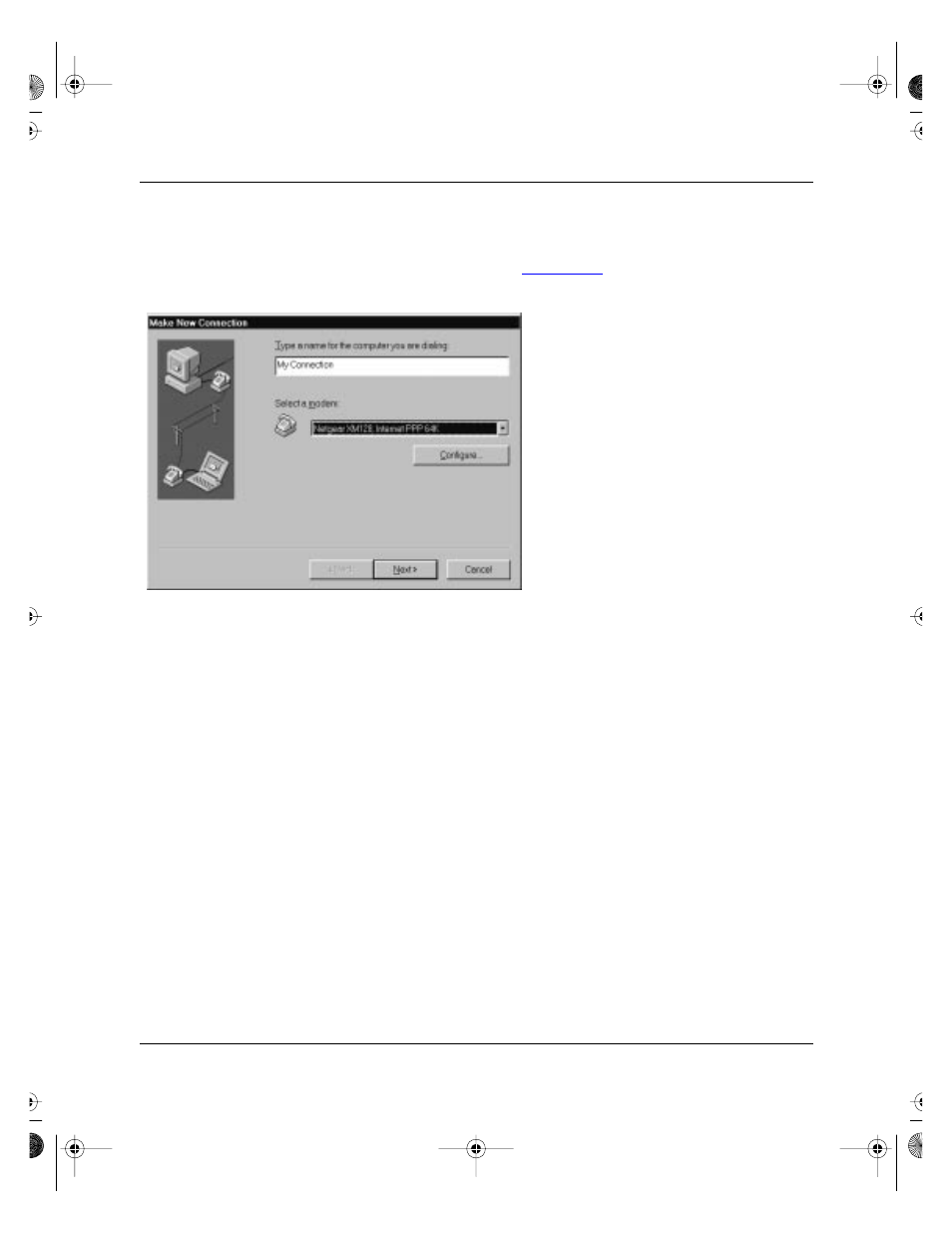 Figure 3-17. make new connection screen -19 | NETGEAR XM128U User Manual | Page 35 / 42