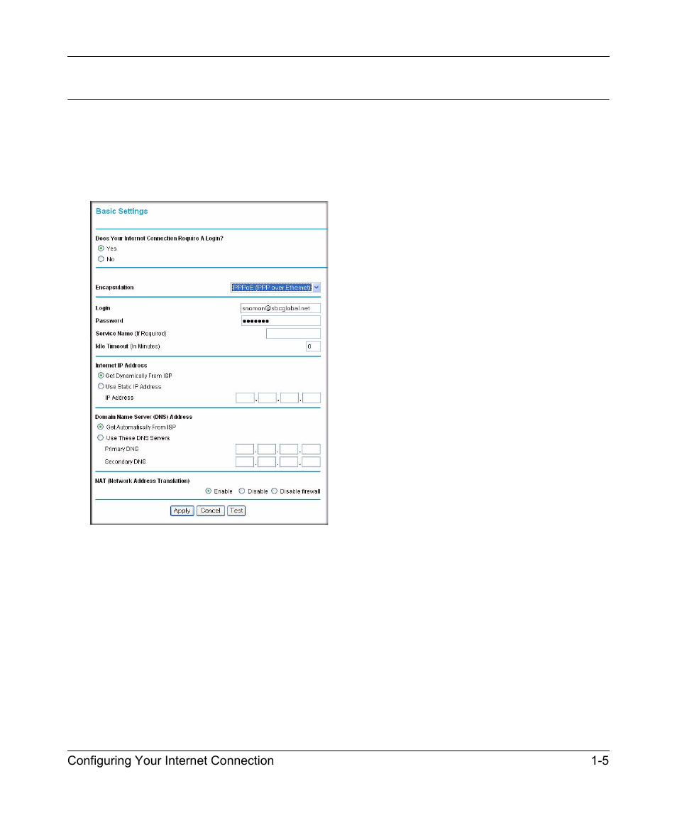 Viewing or manually configuring your isp settings, D in, Viewing or manually configuring your | NETGEAR DGND3300 User Manual | Page 19 / 118