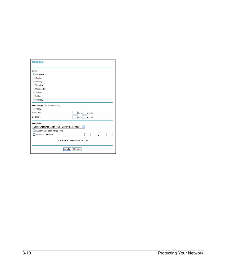 Scheduling blocking, Scheduling blocking -10 | NETGEAR DGND3300 User Manual | Page 52 / 118