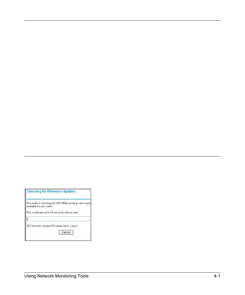Chapter 4 using network monitoring tools, Upgrading the firmware, Upgrading the firmware -1 | NETGEAR DGND3300 User Manual | Page 57 / 118