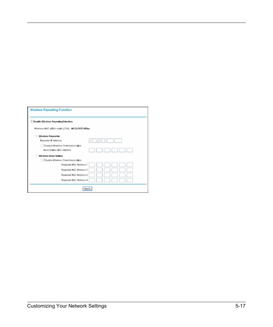 Wireless repeating function, Wireless repeating function -17 | NETGEAR DGND3300 User Manual | Page 87 / 118