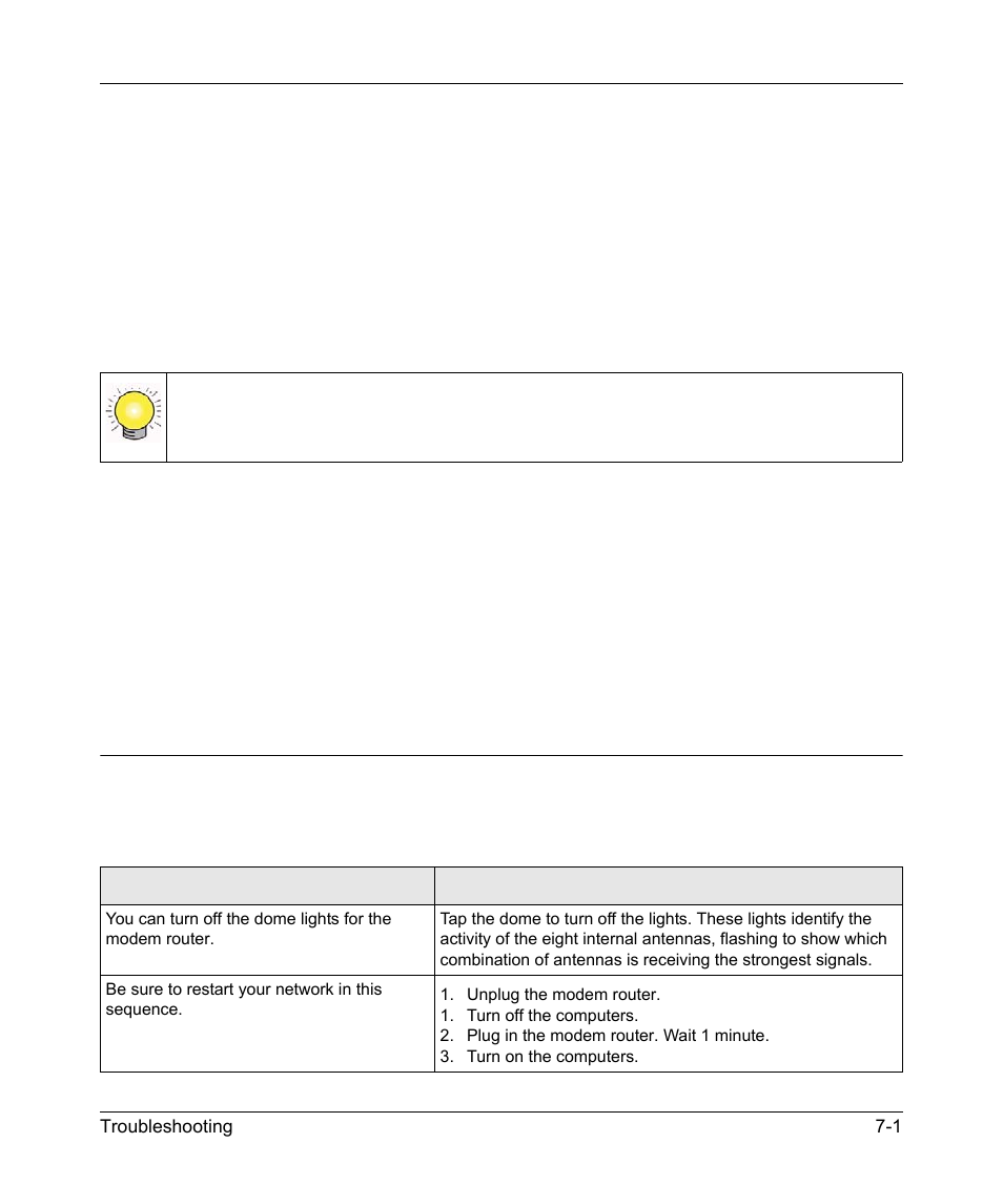 Chapter 7 troubleshooting, Quick tips, Quick tips -1 | Chapter 7, “troubleshooting | NETGEAR DGND3300 User Manual | Page 99 / 118
