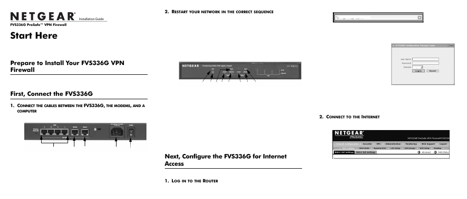 NETGEAR FVS336G User Manual | 2 pages