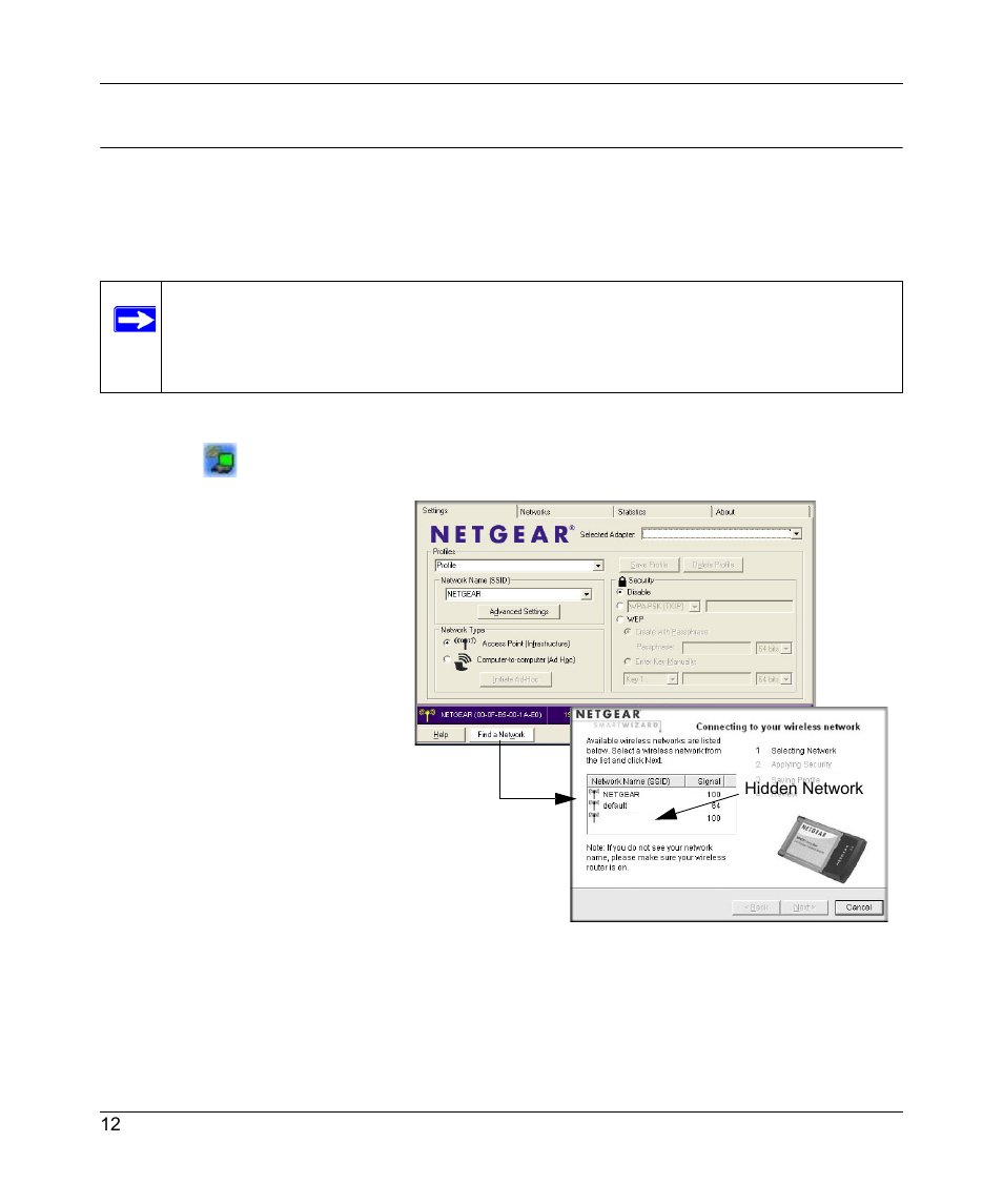 Finding a network | NETGEAR RangeMax Next Wireless Notebook Adapter WN511B User Manual | Page 20 / 42
