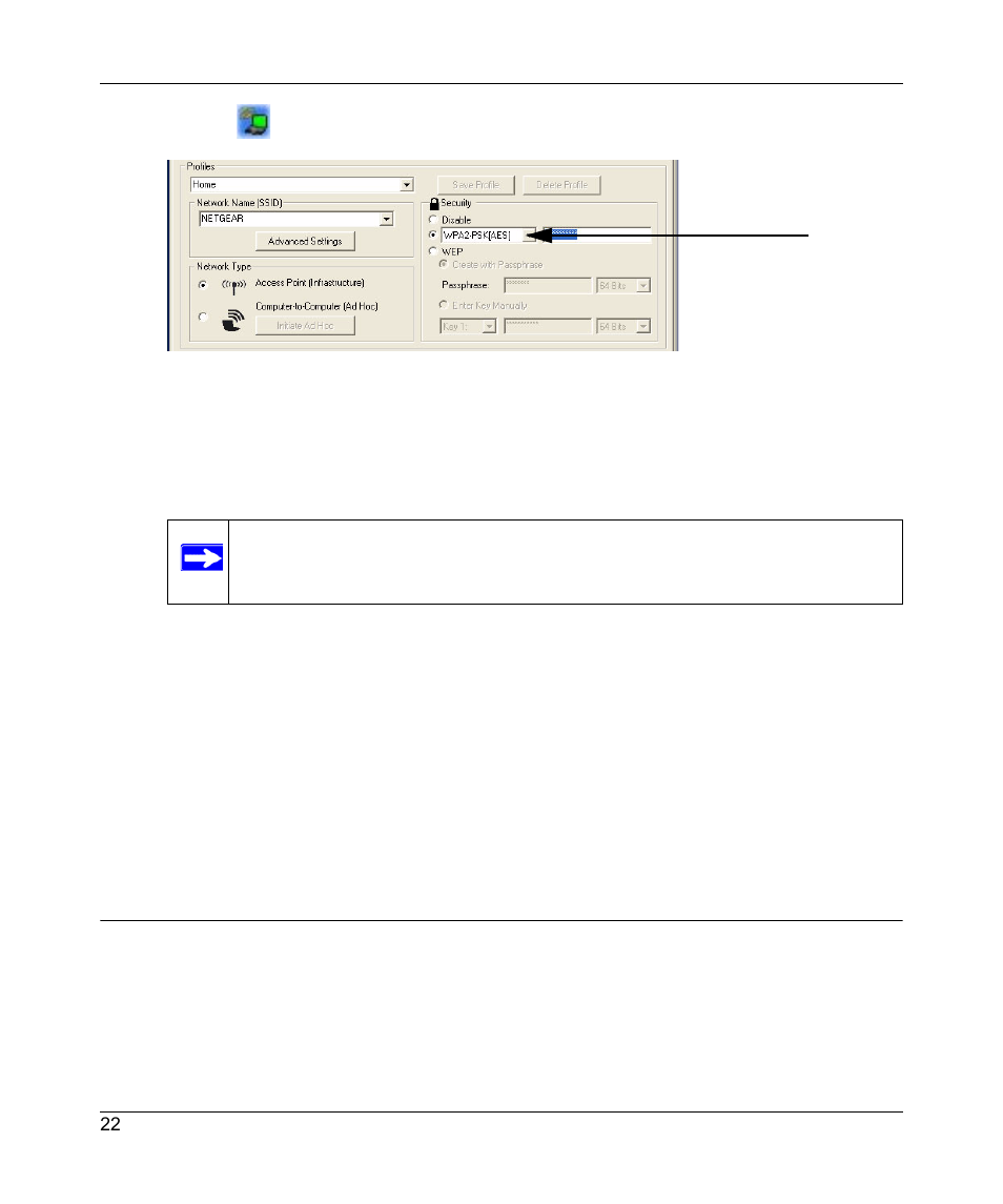 Setting up wpa-psk security | NETGEAR RangeMax Next Wireless Notebook Adapter WN511B User Manual | Page 30 / 42