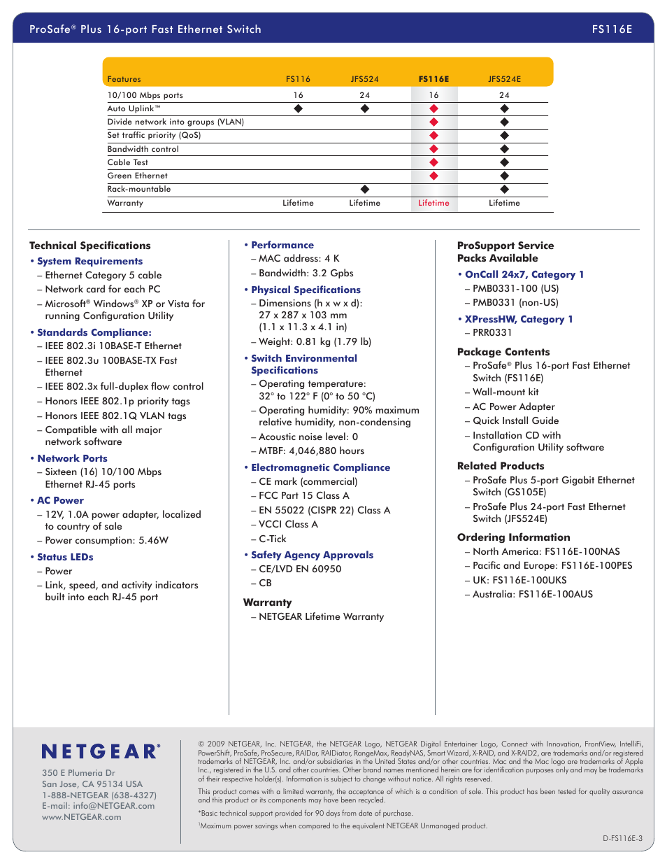 NETGEAR FS116E User Manual | Page 2 / 2