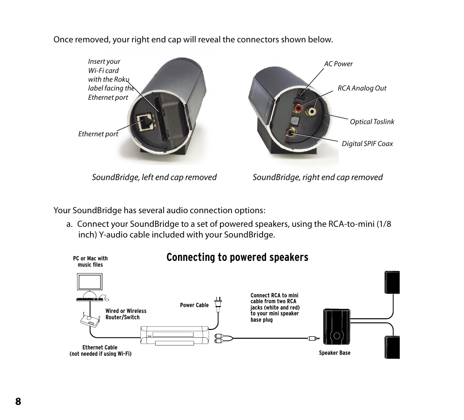 Connecting to powered speakers | NETGEAR Music Player User Manual | Page 10 / 70