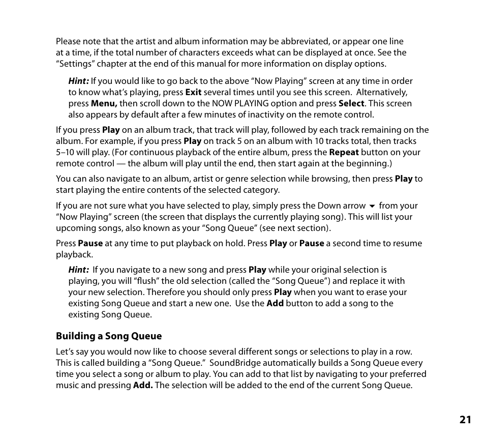 Building a song queue | NETGEAR Music Player User Manual | Page 23 / 70
