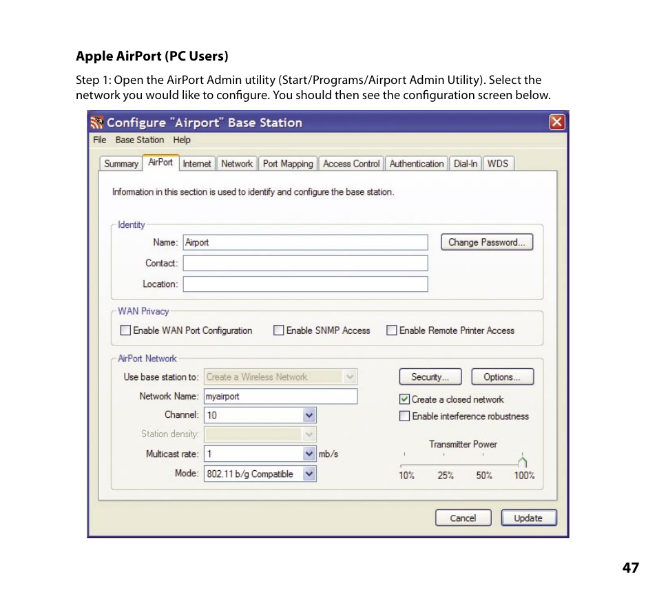 Apple airport (pc users) | NETGEAR Music Player User Manual | Page 49 / 70