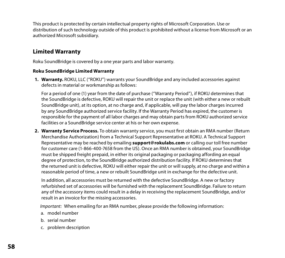 Limited warranty | NETGEAR Music Player User Manual | Page 60 / 70