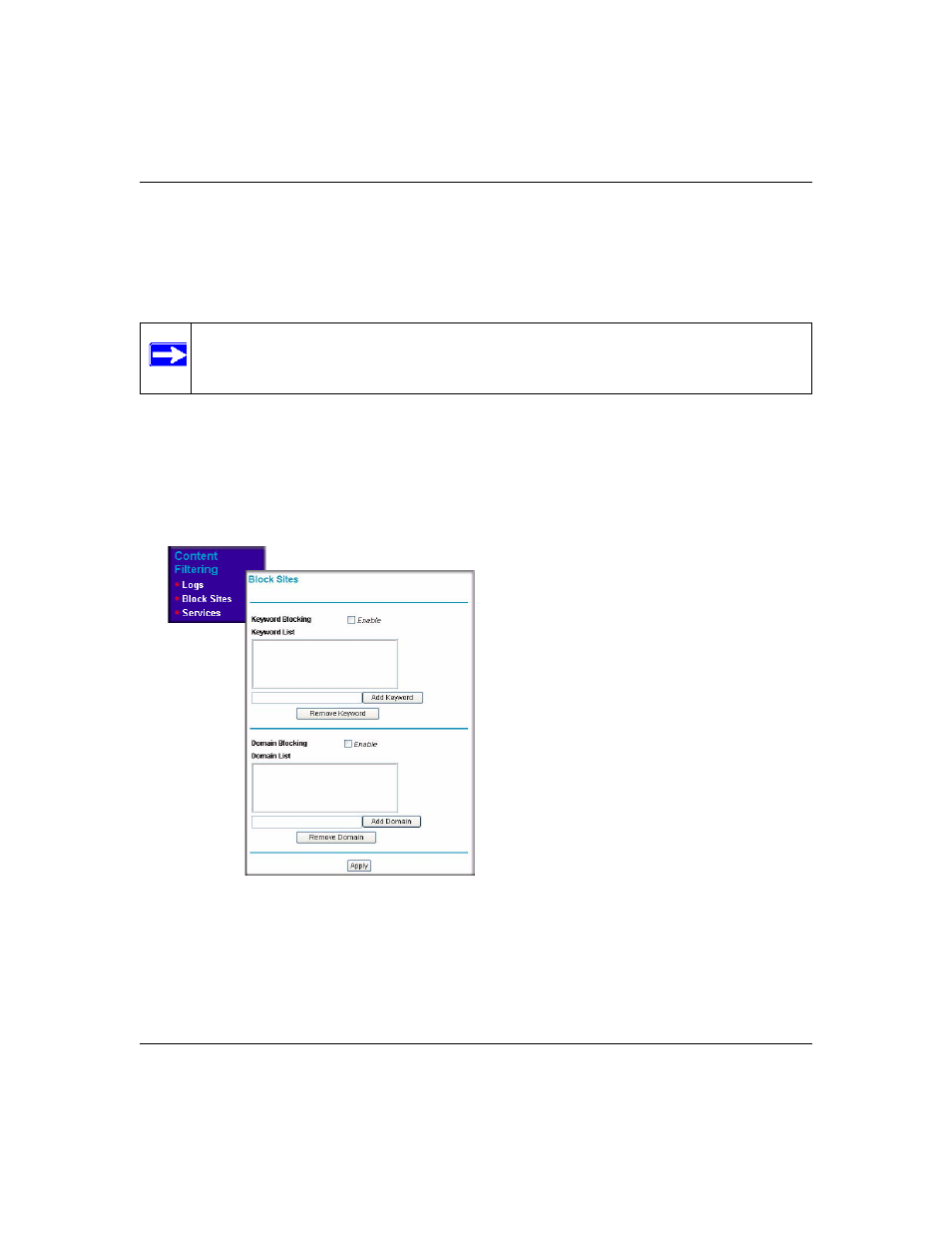 Blocking keywords and domains, Blocking keywords and domains -3 | NETGEAR CVG824G User Manual | Page 39 / 80