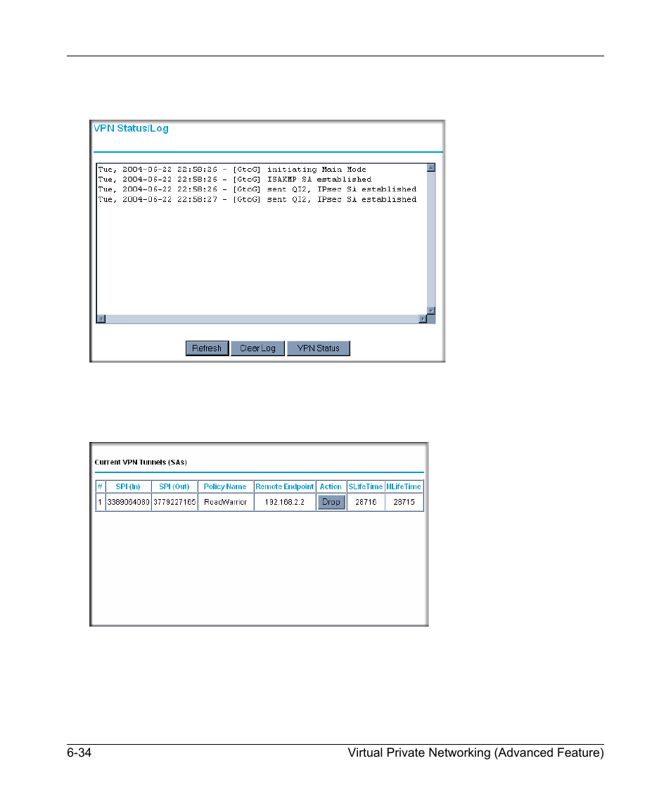 Deleting a vpn tunnel, Deleting a vpn tunnel -34 | NETGEAR ADSL Modem Router DG834 v3 User Manual | Page 108 / 168
