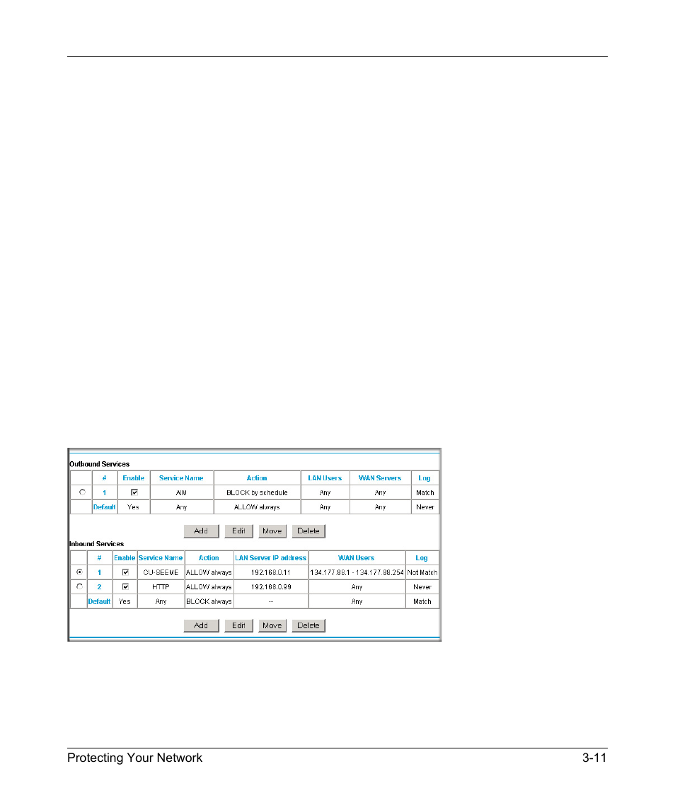 Order of precedence for rules, Order of precedence for rules -11 | NETGEAR ADSL Modem Router DG834 v3 User Manual | Page 33 / 168